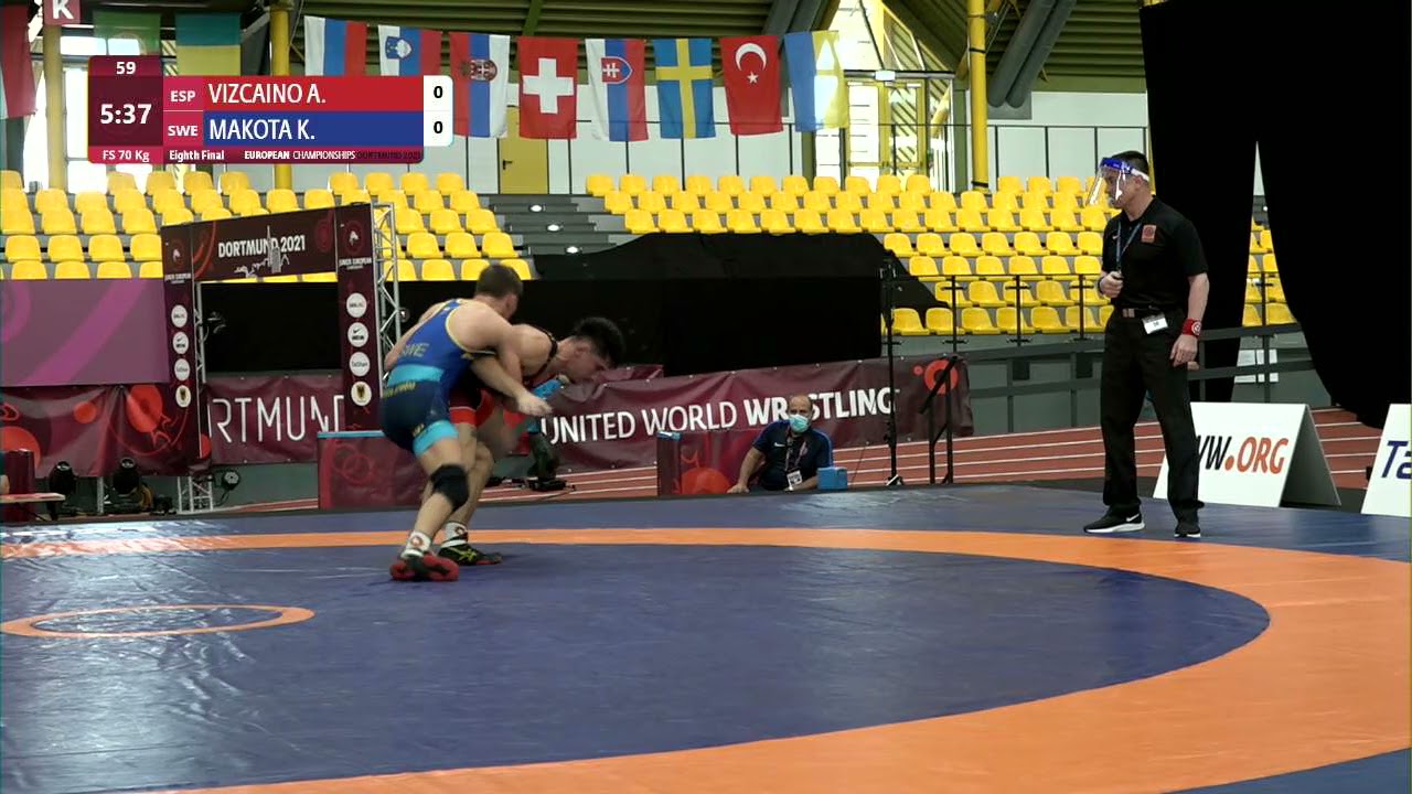 1/8 FS - 70 kg: A. VIZCAINO PUL (ESP) v. K. MAKOTA STROE (SWE) background