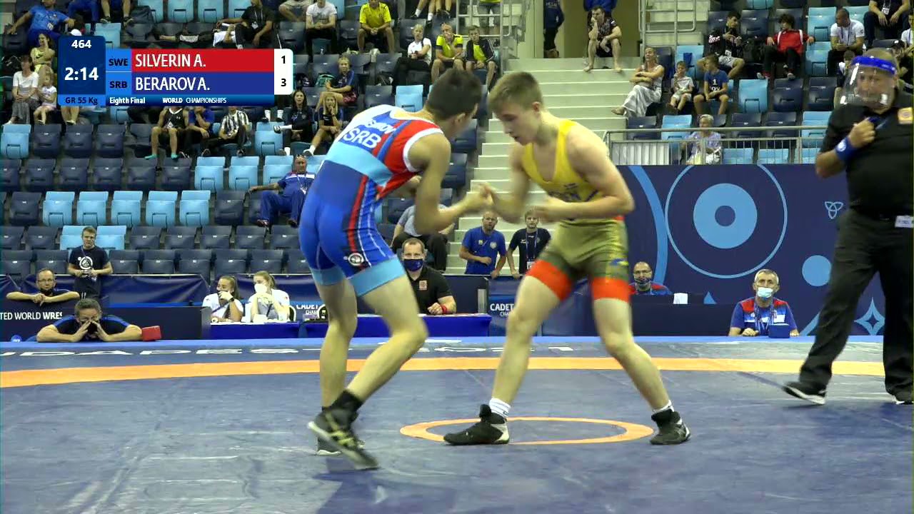 1/8 GR - 55 kg: A. SILVERIN (SWE) v. A. BERAROV (SRB) background
