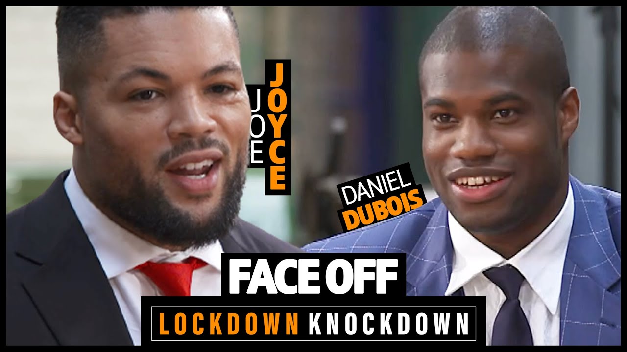Face Off: Daniel Dubois v Joe Joyce, with promoters Frank Warren and Sam Jones background