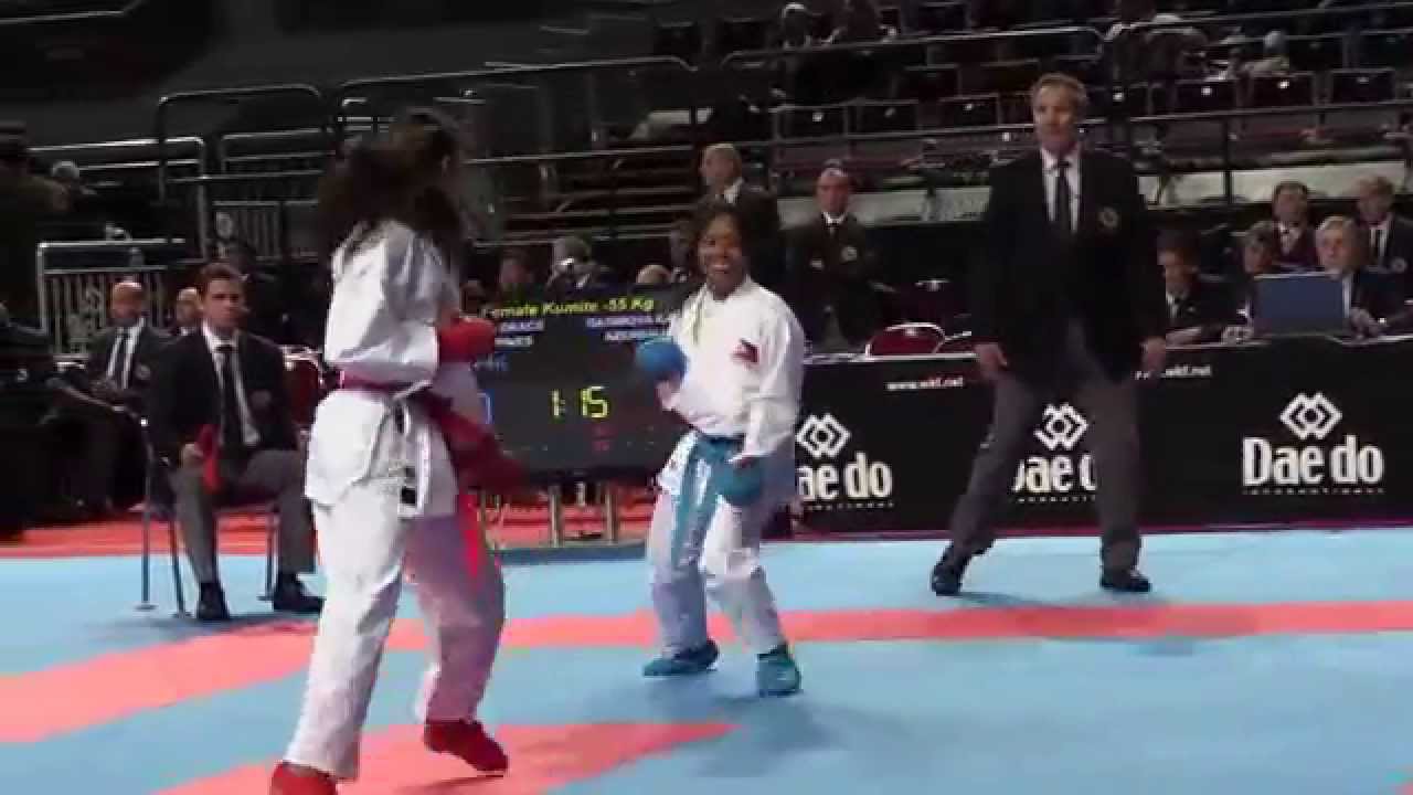 Grace RIPALDA of Philippines vs Ilaha GASIMOVA of Azerbaijan - 2014 World Karate Championships
