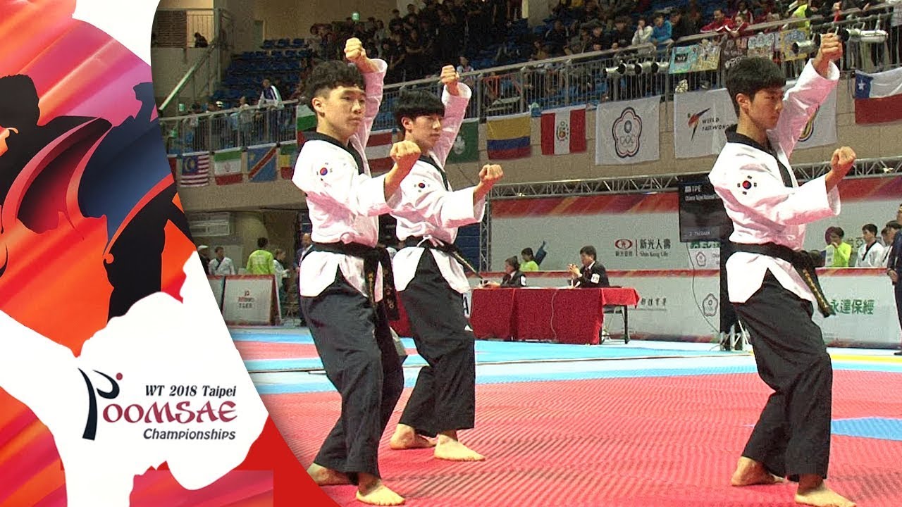 Recognized Poomsae Team Male Junior Final, KOR vs TPE background