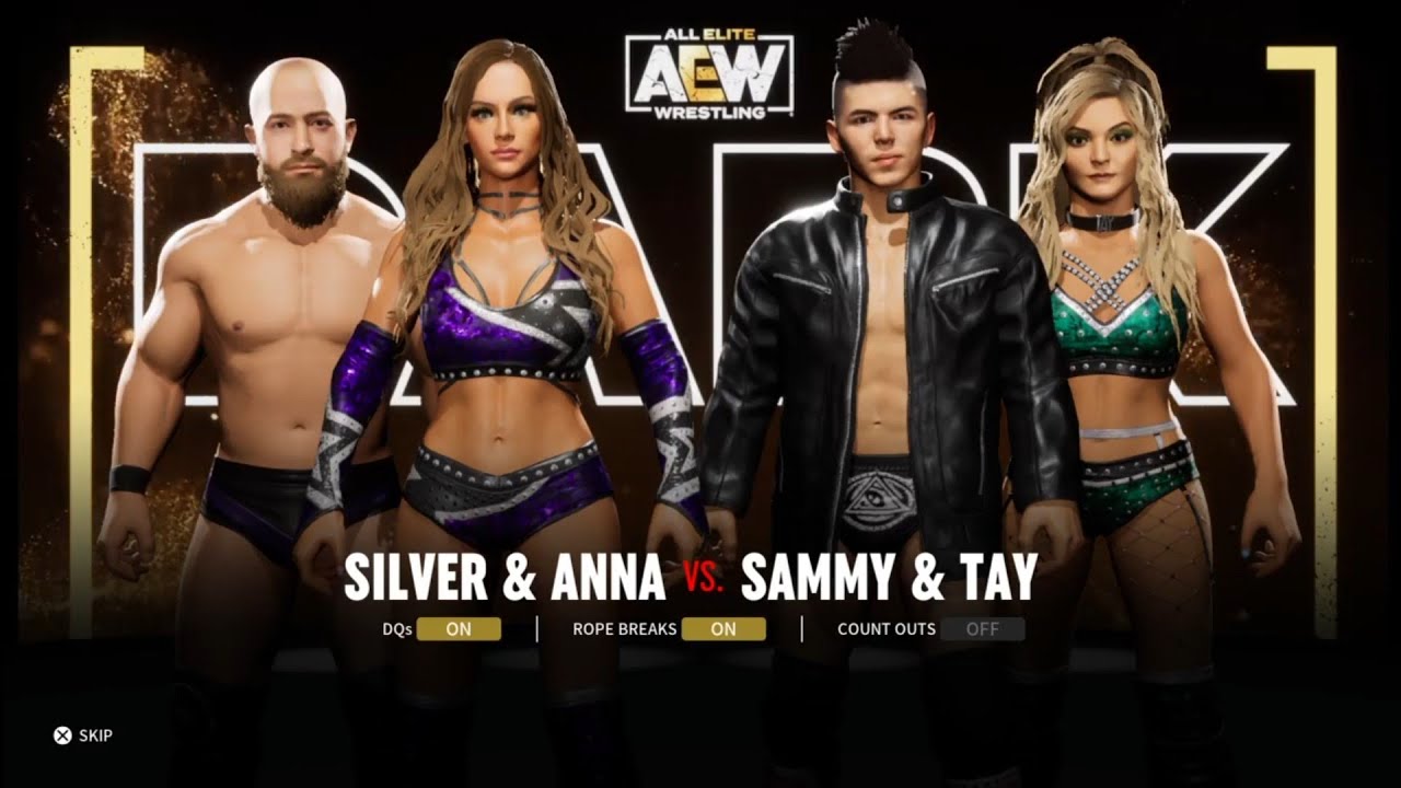 Silver & Anna J vs Sammy & Tay. Dark Order Church 2020. AEW: Fight Forever background
