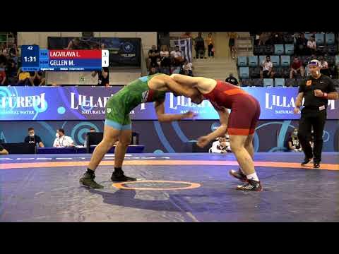 1/8 FS - 110 kg: L. LAGVILAVA (FRA) v. M. GELLEN (HUN)