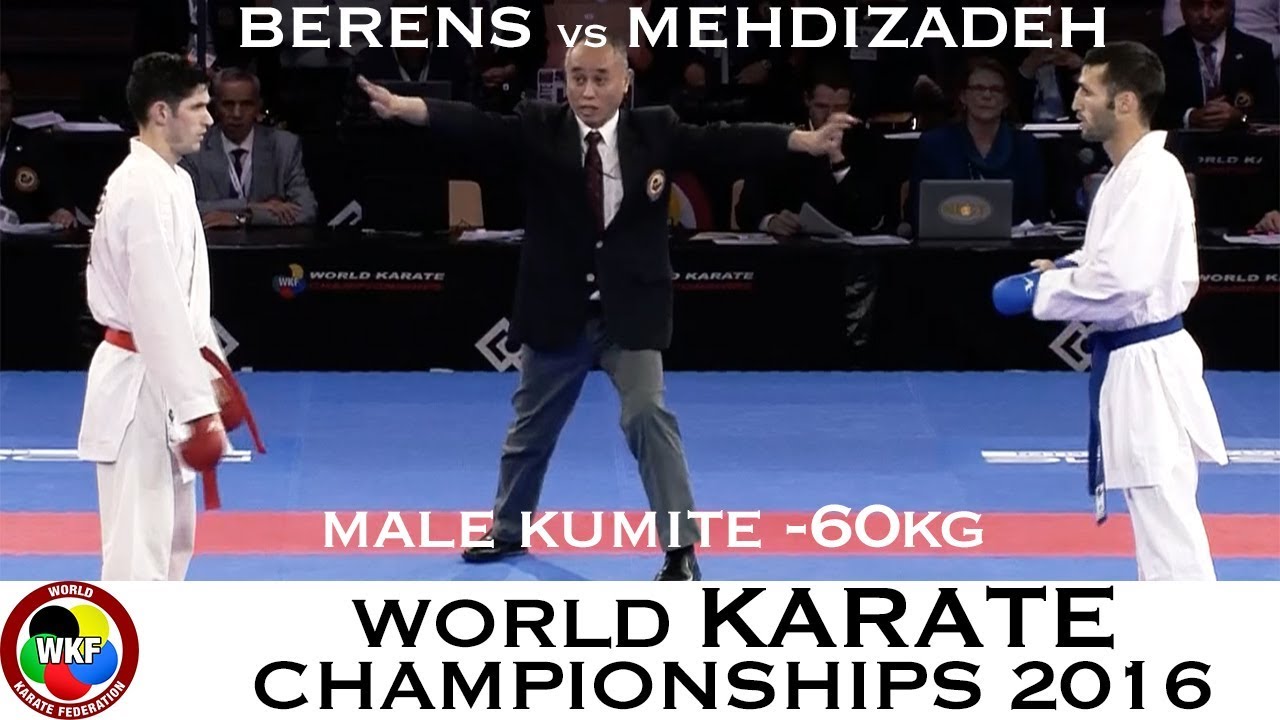 FINAL. Male Kumite -60kg. MEHDIZADEH (IRI) vs BERENS (NED). 2016 World Karate Championships