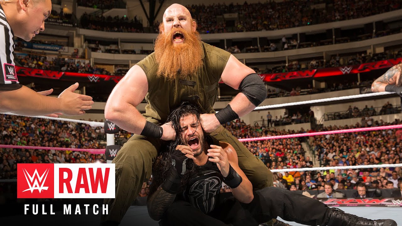 FULL MATCH: Roman Reigns, Seth Rollins & Dean Ambrose vs. The Wyatt Family: Raw, Oct. 19, 2015 background