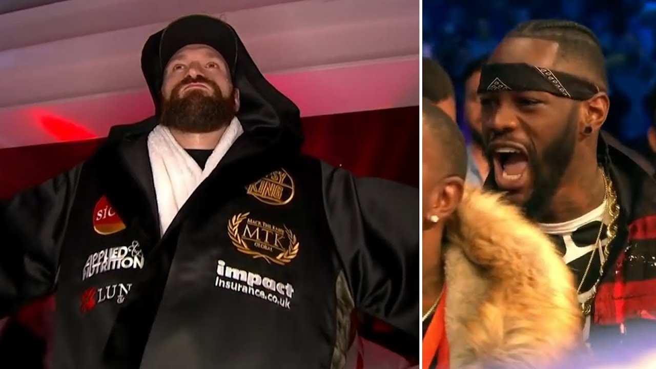 Deontay Wilder's brilliant reaction to Tyson Fury's epic ring walk at Windsor Park