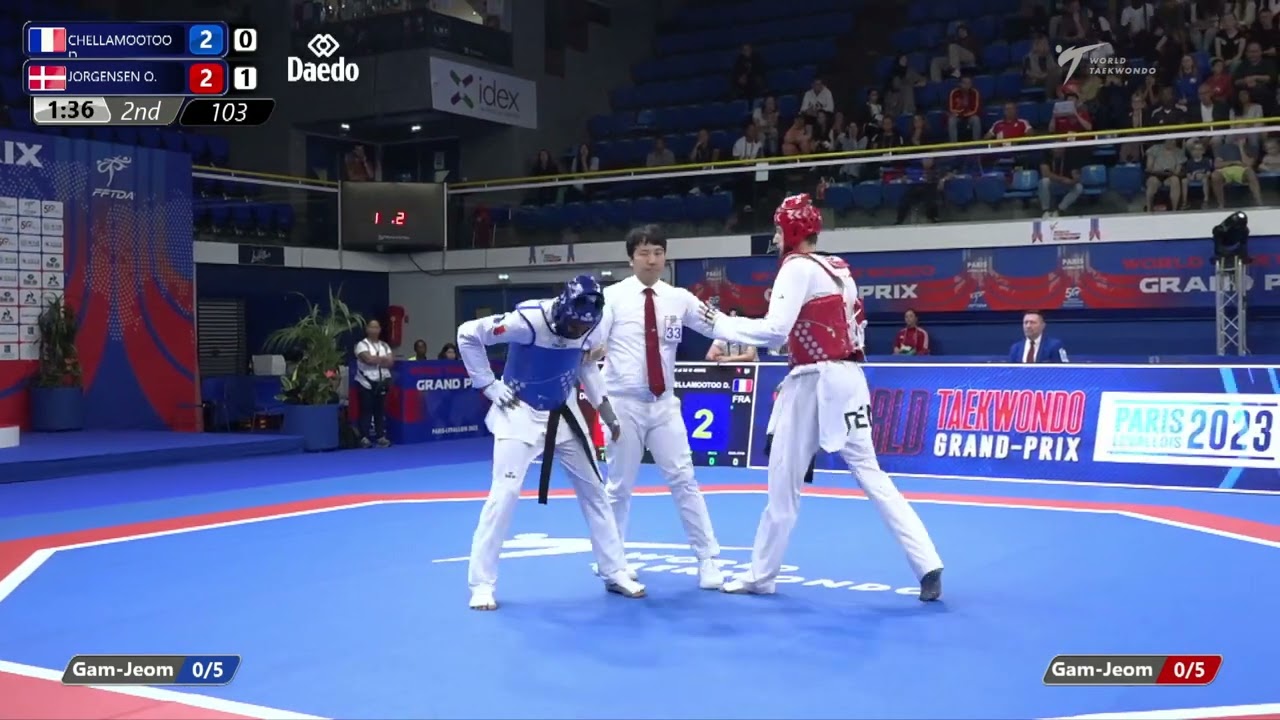 103 Round of 32 MEN M 68KG FRA CHELLAMOOTOO D DEN JORGENSEN O