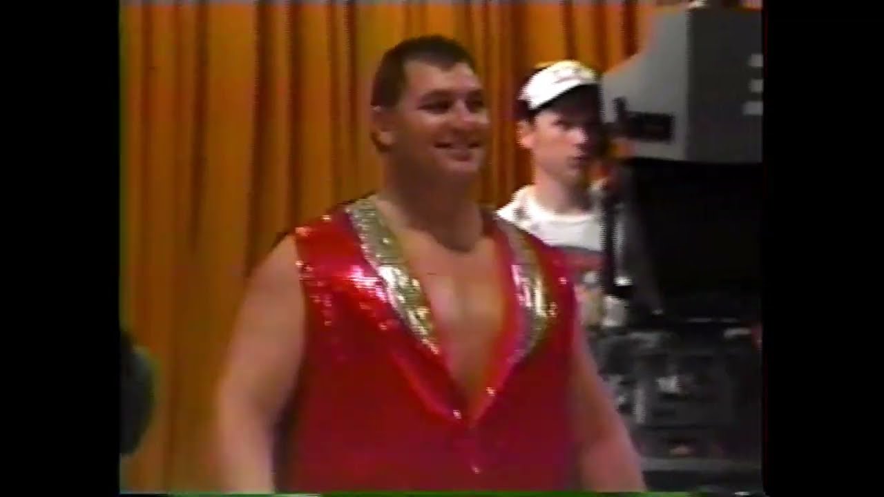 Mike Samples w/Bert Prentice vs. Freezer Thompson USWA 6/94 background