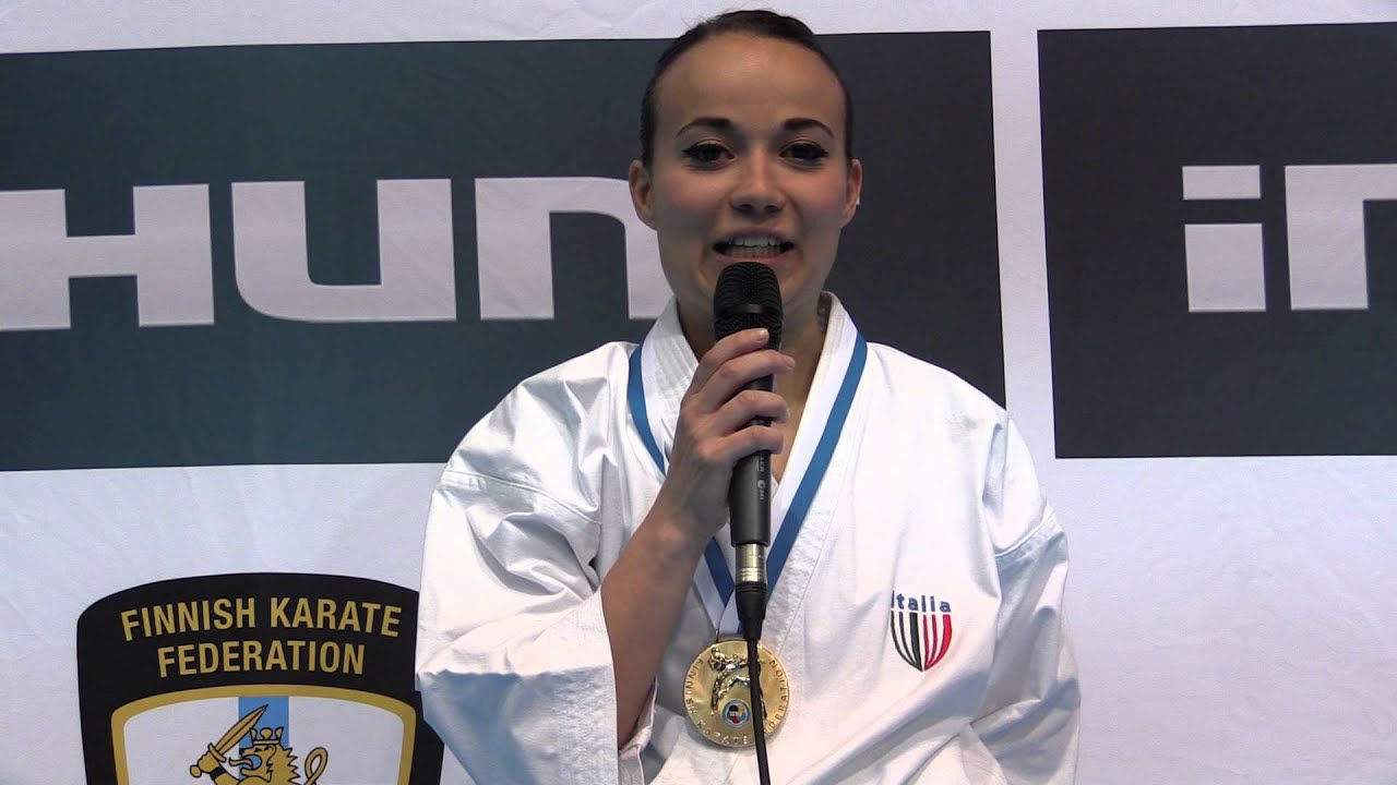Interview to Viviana Bottaro. Gold medal Kata. 49th European Karate Championships backdrop