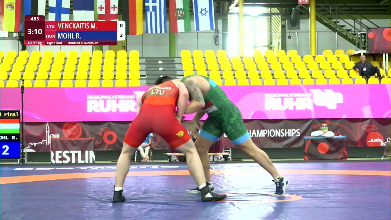 1/8 GR - 97 kg: M. VENCKAITIS (LTU) v. R. MOHL (HUN) background