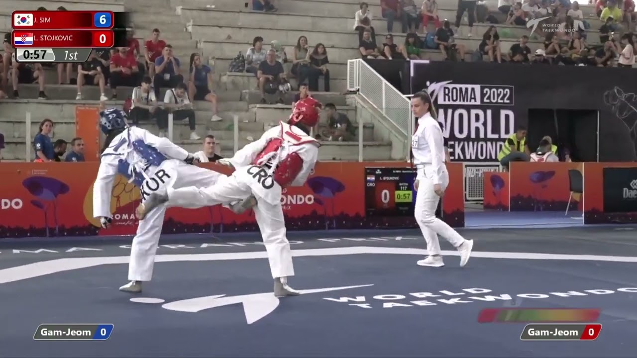 117 W-49kg QF SIM Jaeyoung KOR 🔵 vs 🔴 STOJKOVIC Lena CRO I Rome 2022 World Taekwondo GP