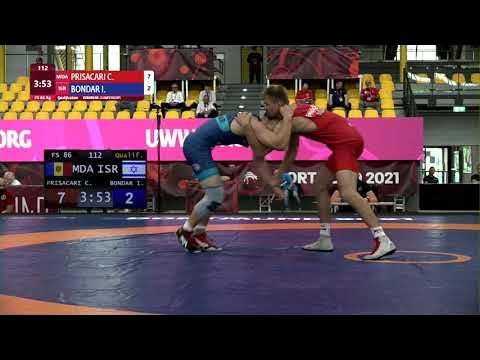 Qual. FS - 86 kg: C. PRISACARI (MDA) v. I. BONDAR (ISR) background