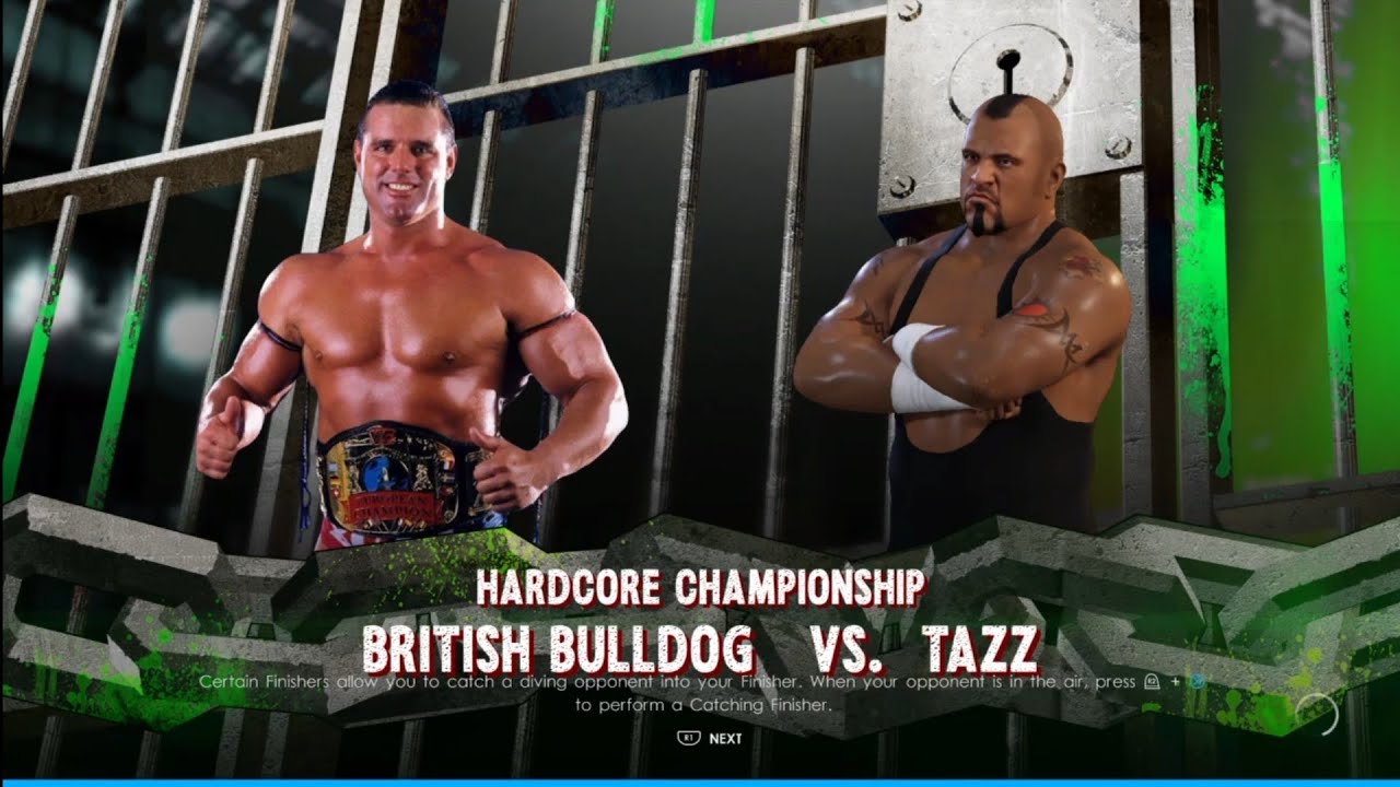 The British Bulldog vs Taz Hardcore match. WrestleMania 16. WWE 2K22