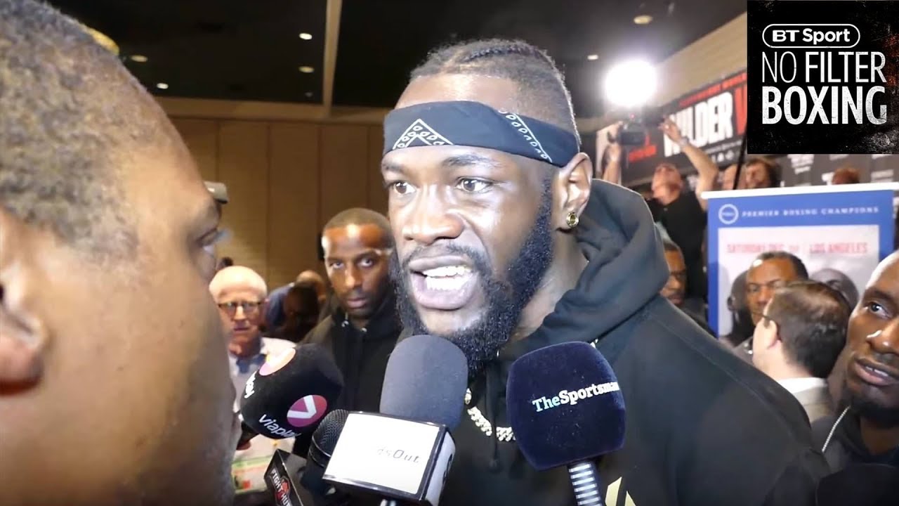 Deontay Wilder screams at reporter during media scrum