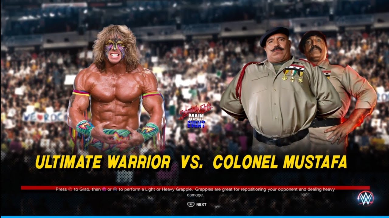 Ultimate Warrior vs Colonel Mustafa SNME. WWE 2K23