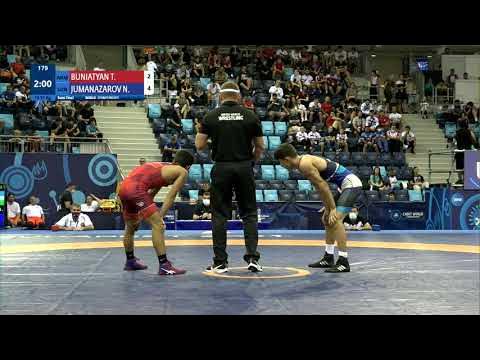 1/2 FS - 51 kg: T. BUNIATYAN (ARM) v. N. JUMANAZAROV (UZB) background