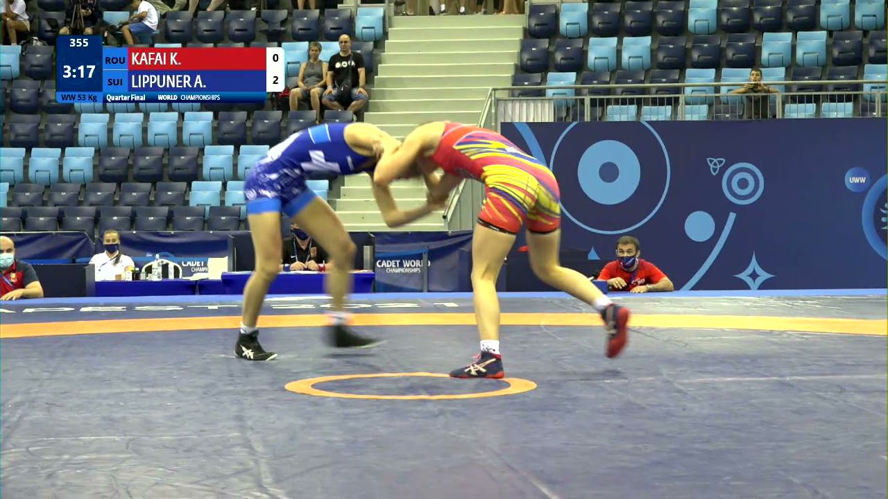 1/4 WW - 53 kg: K. KAFAI (ROU) v. A. LIPPUNER (SUI) background