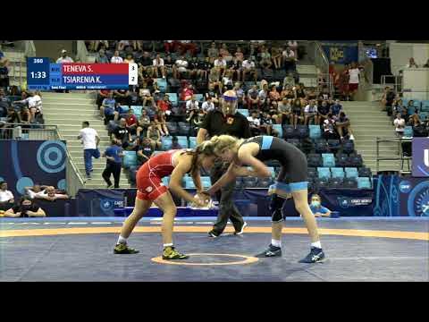 1/2 WW - 61 kg: S. TENEVA (BUL) v. K. TSIARENIA (BLR) backdrop