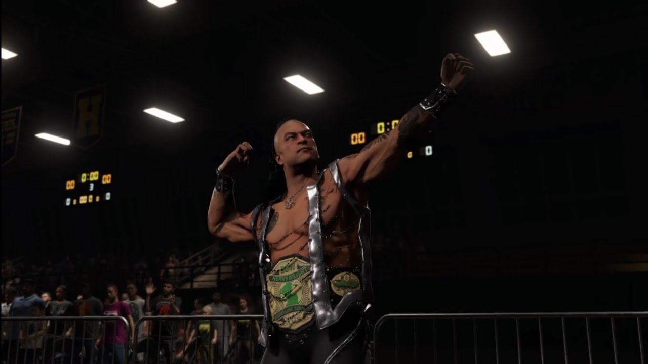 Timothy Thatcher vs Damian Priest BCW. WWE 2K22 background