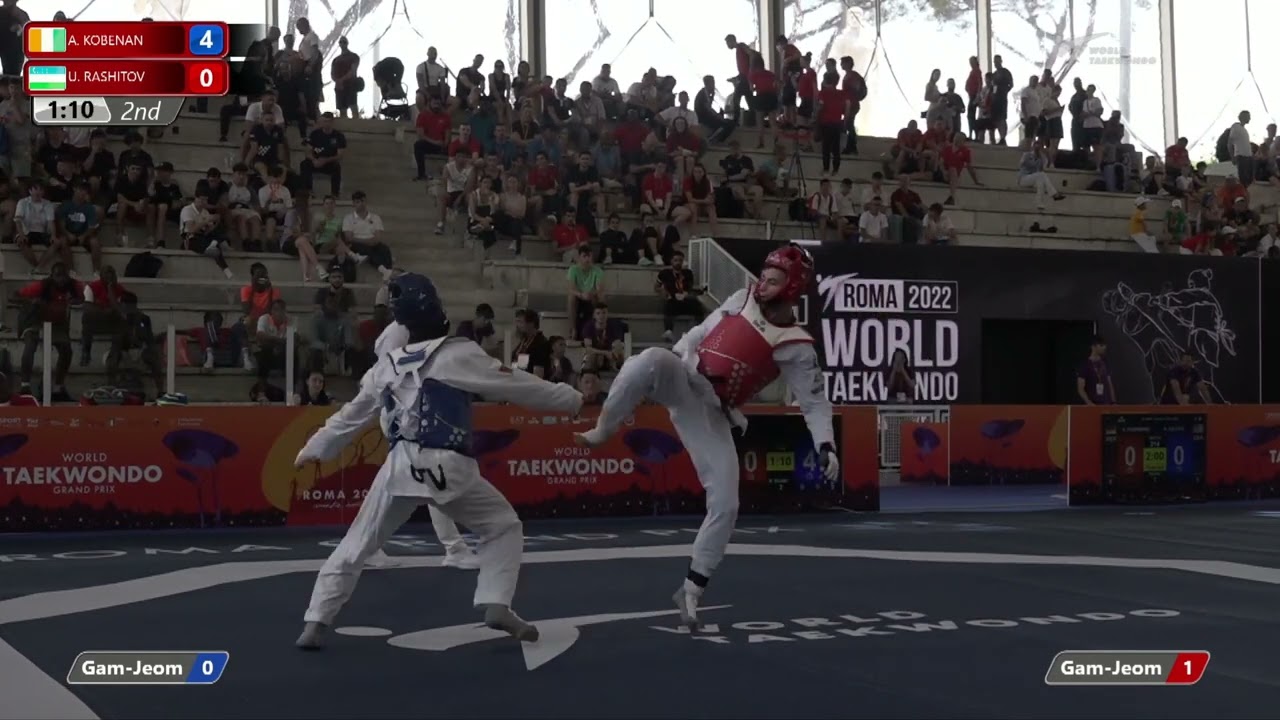 114 M-68kg R-32 KOBENAN Aaron francois CIV ЁЯФ╡ vs ЁЯФ┤ RASHITOV Ulugbek UZB I Rome 2022 WT GP