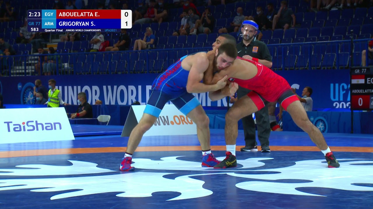 1/4 GR - 77 kg: E. ABOUELATTA (EGY) v. S. GRIGORYAN (ARM)