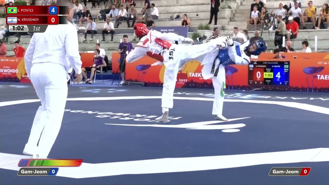 117 M-68kg R-16 PONTES Edival BRA 🔵 vs 🔴 KRIVISHKIY Nimrod ISR I Rome 2022 World Taekwondo GP
