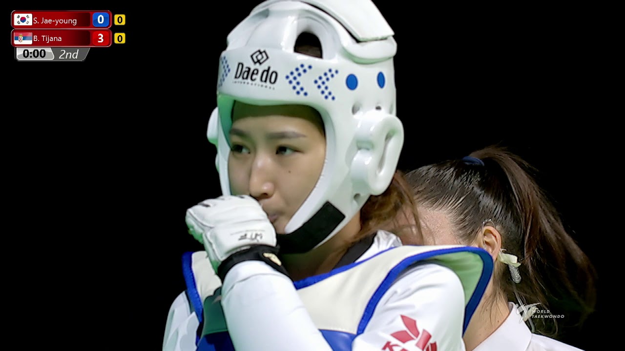 2019 Moscow WT GP Final SF W 49kg SIM Jae-young KOR BOGDANOVIC Tijana SRB background