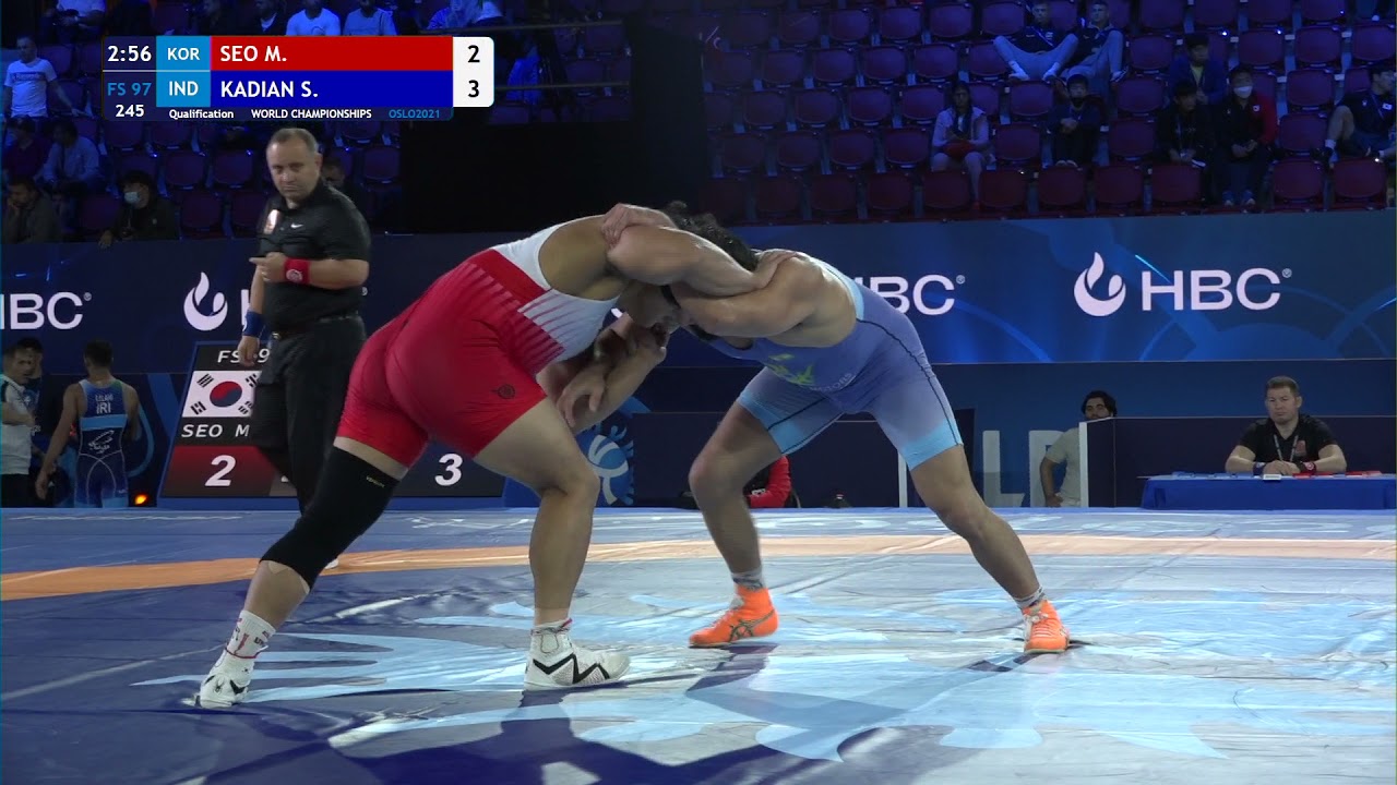 Qual. FS - 97 kg: M. SEO (KOR) v. S. KADIAN (IND)