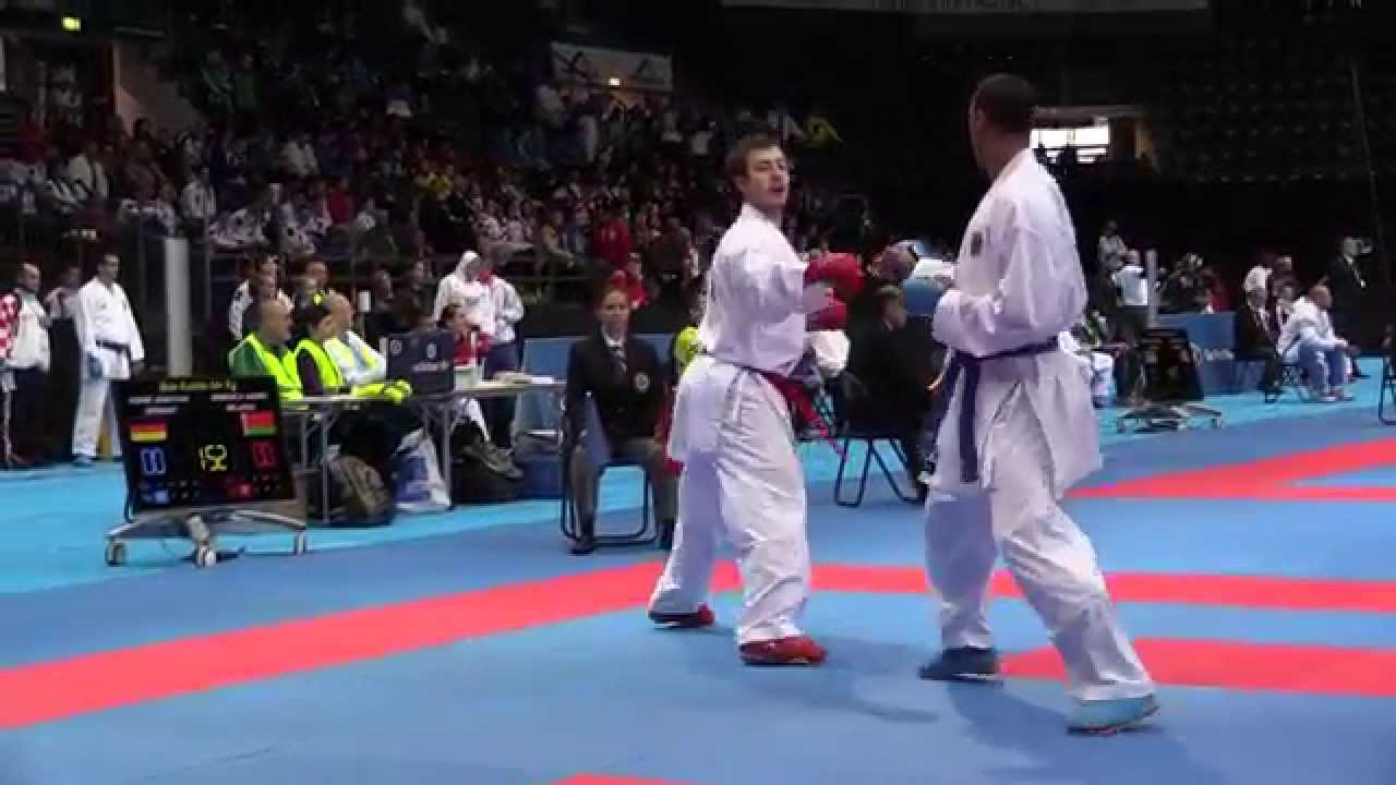 Jonathan Horne vs Andrei Grinevich - Male Kumite +84kg - 49th European Karate Championships backdrop