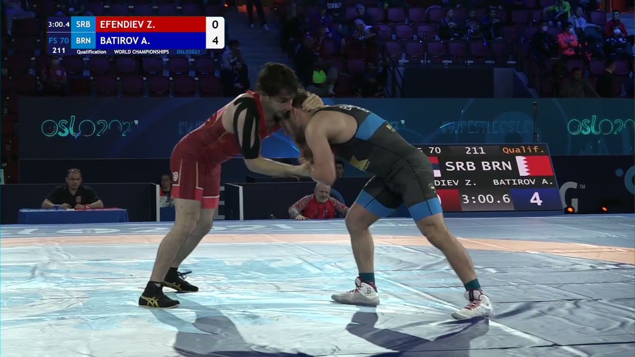 Qual. FS - 70 kg: Z. EFENDIEV (SRB) v. A. BATIROV (BRN) backdrop