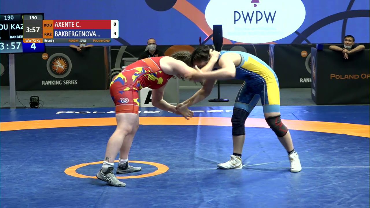 Round 3 WW - 72 kg: C. AXENTE (ROU) v. Z. BAKBERGENOVA (KAZ) background
