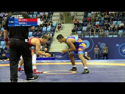 1/4 FS - 92 kg: G. NELSON (USA) v. G. TRIPON (ROU) background
