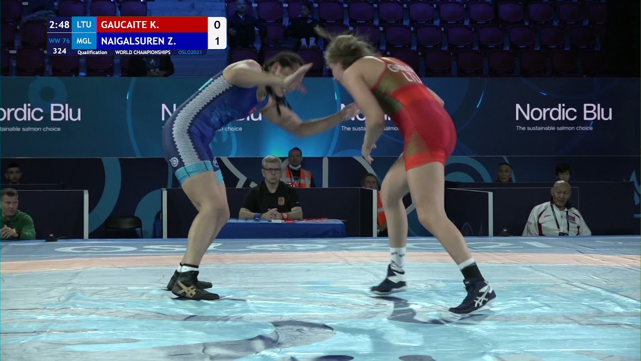 Qual. WW - 76 kg: K. GAUCAITE (LTU) v. Z. NAIGALSUREN (MGL) background