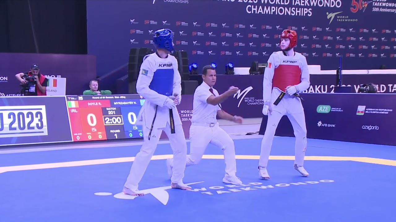 201 R64 Men 80kg KAZ MYRZABAYEV N IRL DOYLE R background