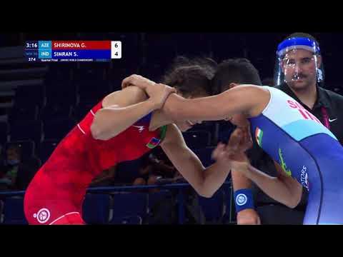 1/4 WW - 50 kg: G. SHIRINOVA (AZE) v. S. SIMRAN (IND) background