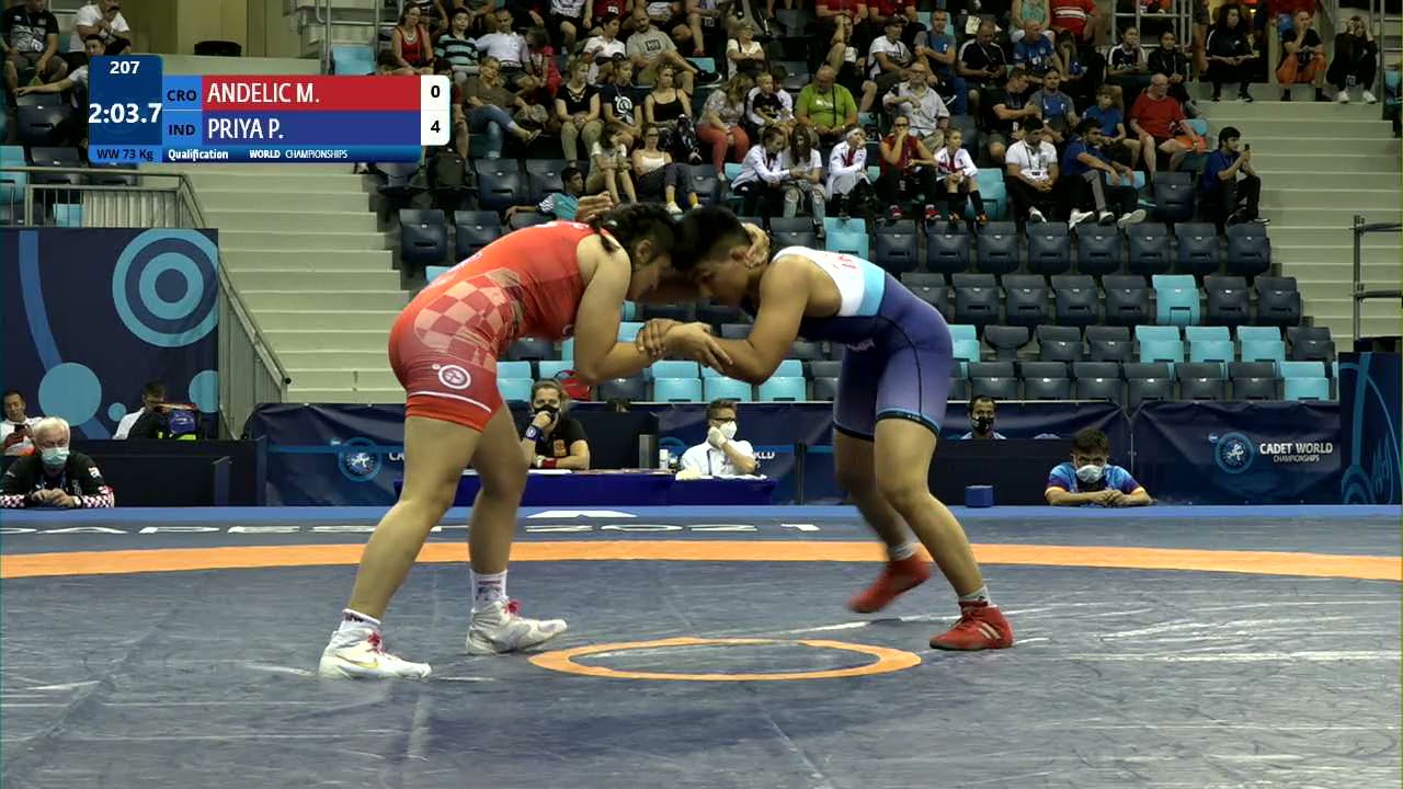 Qual. WW - 73 kg: M. ANDELIC (CRO) v. P. PRIYA (IND) background