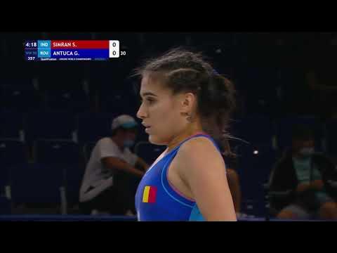 Qual. WW - 50 kg: S. SIMRAN (IND) v. G. ANTUCA (ROU) background