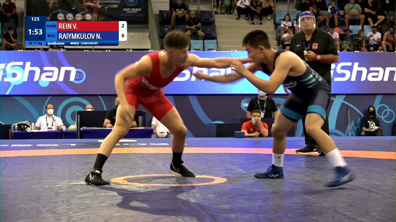 Qual. FS - 71 kg: V. REIN (HUN) v. N. RAIYMKULOV (KGZ) background