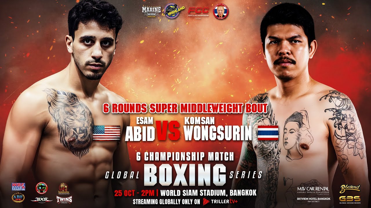 Esam Abid 🇺🇸🇮🇶 vs Komsan Wongsurin 🇹🇭 | 6 Rounds Super Middleweight Bout | Oct 25, 2025