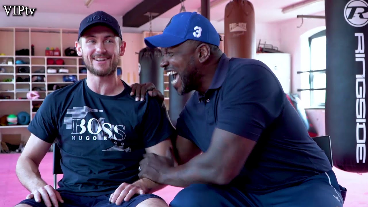 Harry Scarff & Coach Clifton Mitchell talks Flatley and English title. background