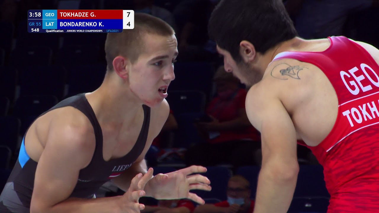 Qual. GR - 55 kg: G. TOKHADZE (GEO) v. K. BONDARENKO (LAT)