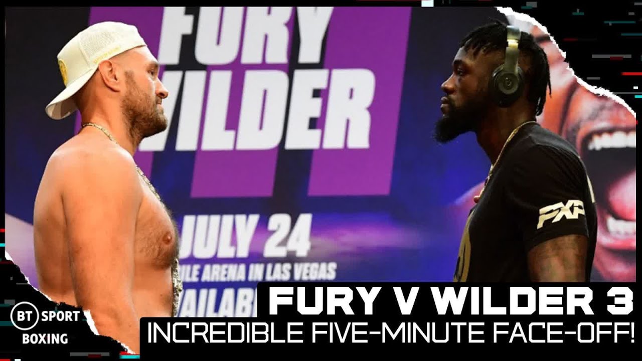 EPIC FACE-OFF! Tyson Fury And Deontay Wilder Exchange Ice Cold Stares For Over FIVE MINUTES 🥶