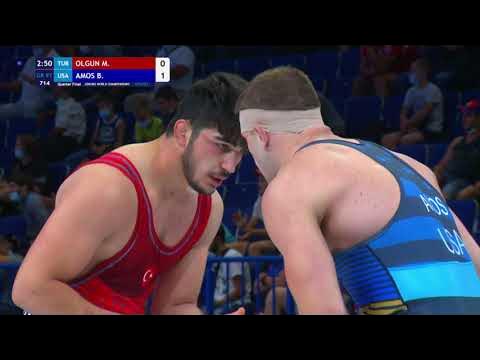1/4 GR - 97 kg: M. OLGUN (TUR) v. B. AMOS (USA)