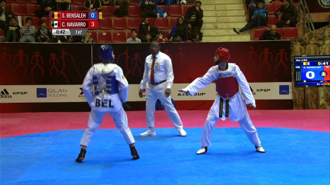2016 Baku WT GP Final M 58kg Semi final S BENSALEH BEL VS C NAVARRO MEX
