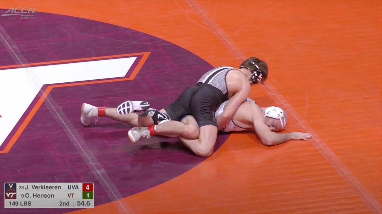 149lbs Caleb Henson (Virginia Tech) vs Jarod Verkleeren (Virginia) background