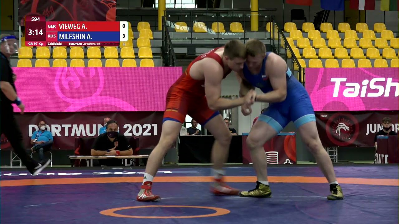 GOLD GR - 97 kg: A. VIEWEG (GER) v. A. MILESHIN (RUS)