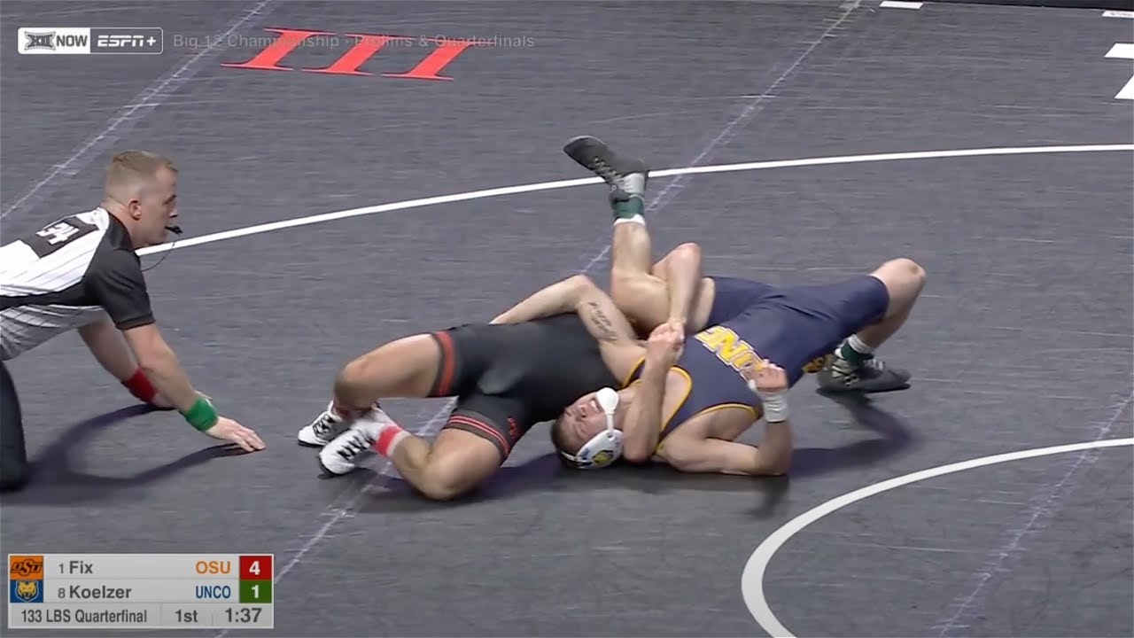 133lbs Daton Fix (Oklahoma State) vs Jace Koelzer (Northern Colorado) background