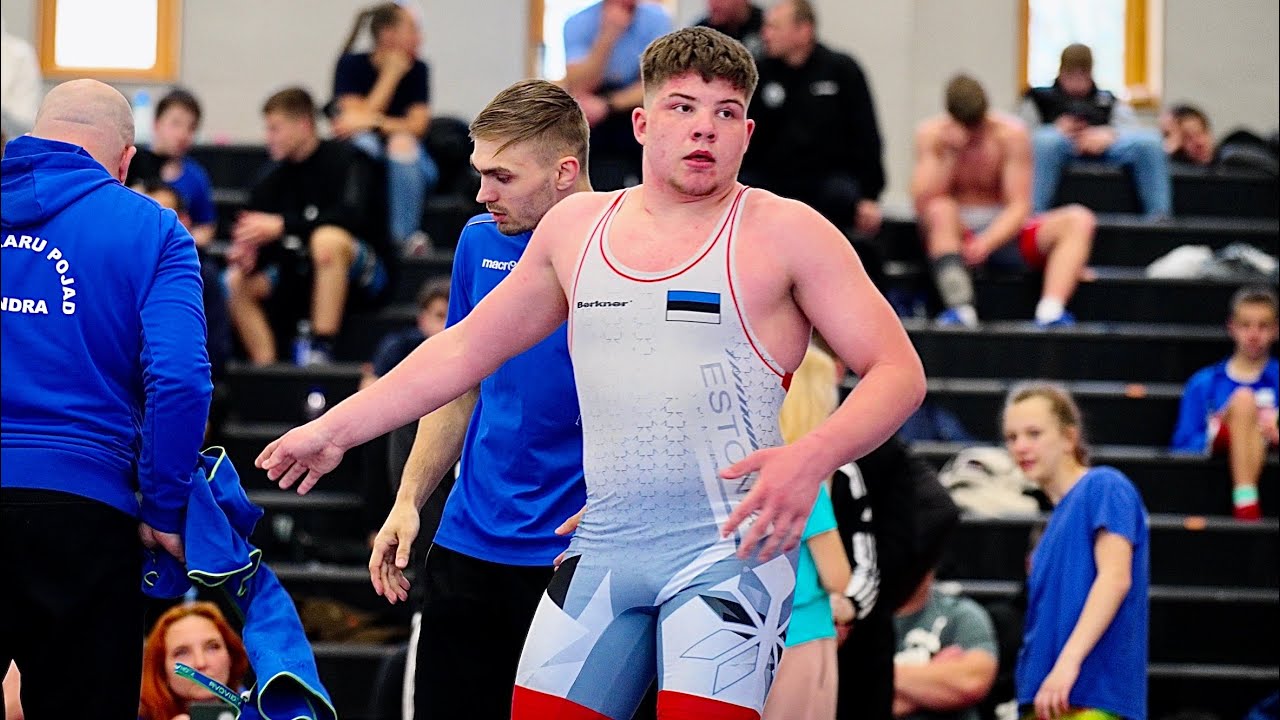 U17 A. Välja (EST) vs M. Kuus (EST). Freestyle 92kg youth wrestling final Estonia. backdrop