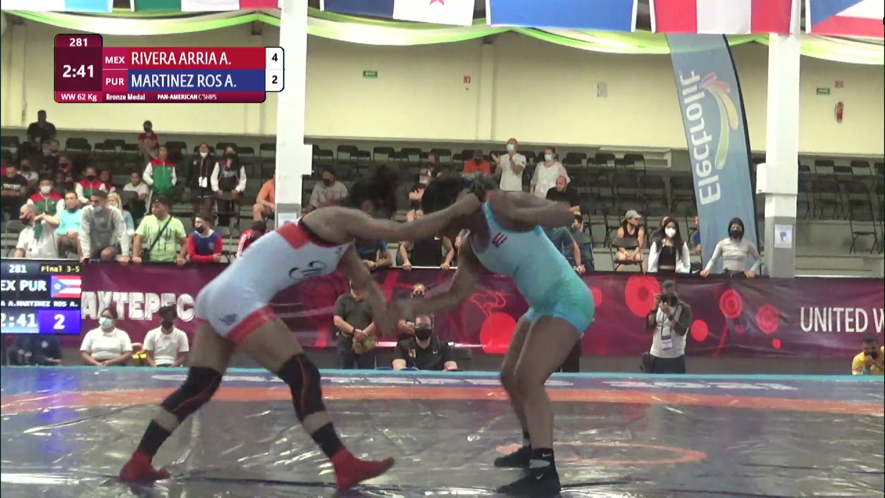 BRONZE WW - 62 kg: A. RIVERA ARRIA (MEX) v. A. MARTINEZ ROS (PUR) background