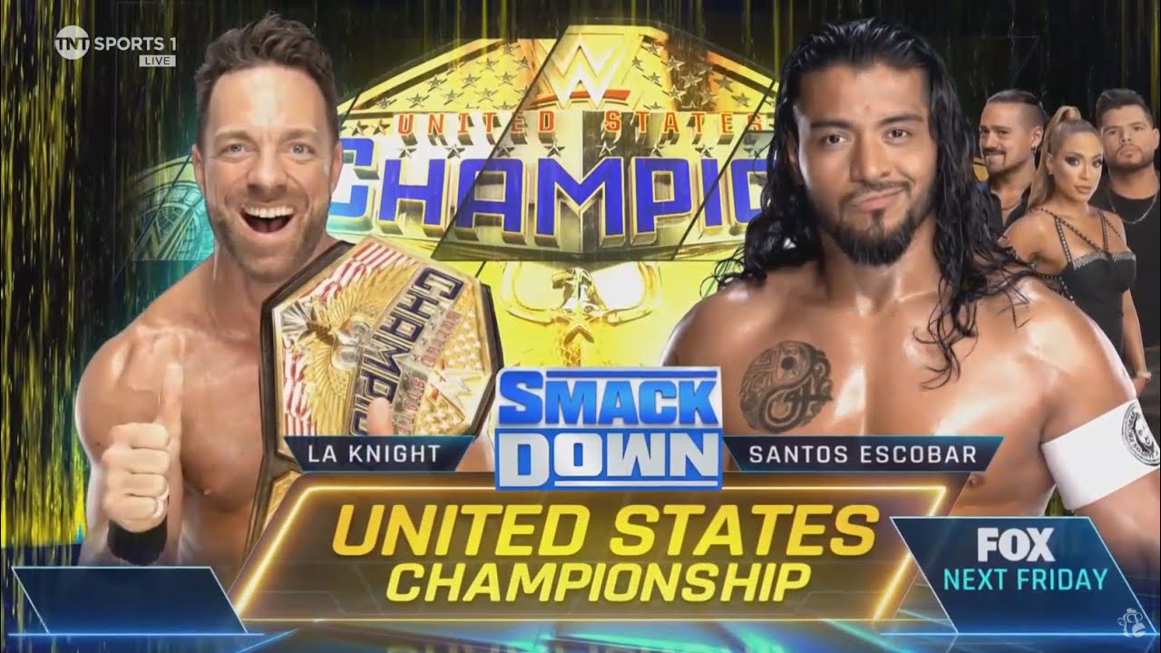 LA Knight vs Santos Escobar - United States Championship Match (1/2): SmackDown, Aug. 23, 2024 background